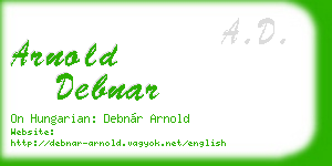 arnold debnar business card